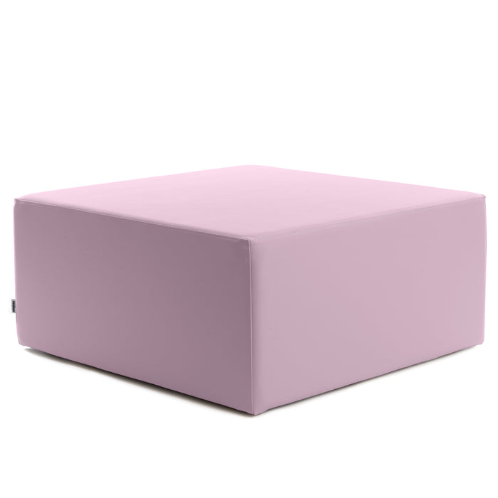 Avalon Rigid Cube Pouf Coffee Table in Faux Leather Mamba Trendy Class 1-IM Fireproof for Indoor and Outdoor Use. Dimensions: Width 90cm X Depth 90cm X Height 40cm 