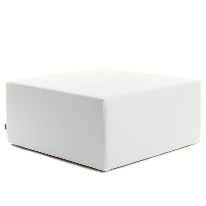 Avalon Rigid Cube Pouf Coffee Table in Faux Leather Mamba Trendy Class 1-IM Fireproof for Indoor and Outdoor Use. Dimensions: Width 90cm X Depth 90cm X Height 40cm 