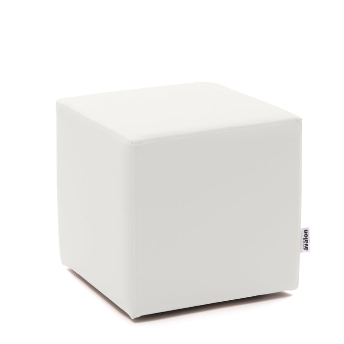 Avalon Rigid Cube Pouf Faux Leather Mamba Trendy Class 1-IM Fire Retardant for Indoor and Outdoor Use. Dimensions: Width 45 cm X Depth 45 cm X Height 43 cm