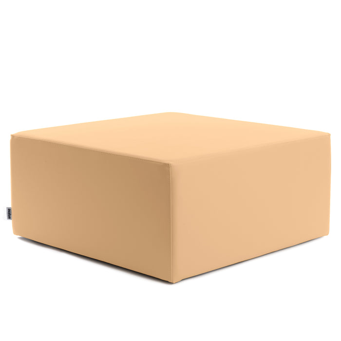 Avalon Rigid Cube Pouf Coffee Table in Faux Leather Mamba Trendy Class 1-IM Fireproof for Indoor and Outdoor Use. Dimensions: Width 90cm X Depth 90cm X Height 40cm 