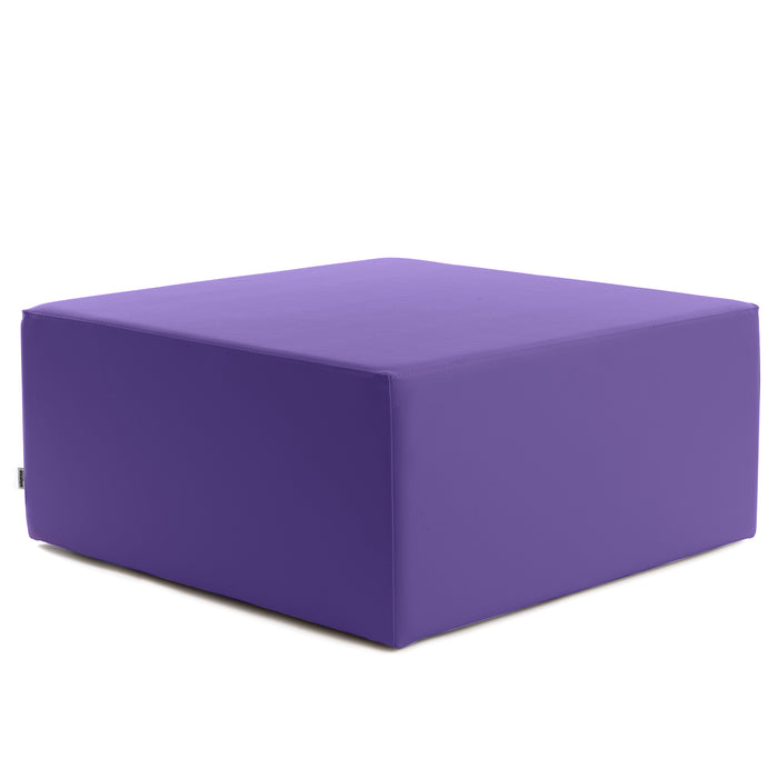 Avalon Rigid Cube Pouf Coffee Table in Faux Leather Mamba Trendy Class 1-IM Fireproof for Indoor and Outdoor Use. Dimensions: Width 90cm X Depth 90cm X Height 40cm 