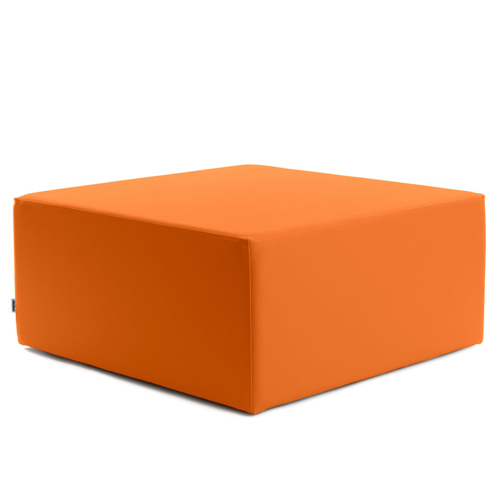 Avalon Rigid Cube Pouf Coffee Table in Faux Leather Mamba Trendy Class 1-IM Fireproof for Indoor and Outdoor Use. Dimensions: Width 90cm X Depth 90cm X Height 40cm 