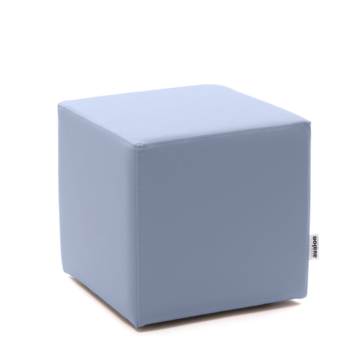Avalon Rigid Cube Pouf Faux Leather Mamba Trendy Class 1-IM Fire Retardant for Indoor and Outdoor Use. Dimensions: Width 45 cm X Depth 45 cm X Height 43 cm