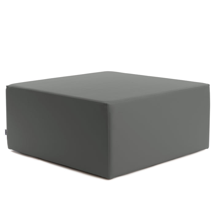 Avalon Rigid Cube Pouf Coffee Table in Faux Leather Mamba Trendy Class 1-IM Fireproof for Indoor and Outdoor Use. Dimensions: Width 90cm X Depth 90cm X Height 40cm 