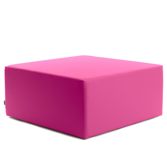 Avalon Rigid Cube Pouf Coffee Table in Faux Leather Mamba Trendy Class 1-IM Fireproof for Indoor and Outdoor Use. Dimensions: Width 90cm X Depth 90cm X Height 40cm 