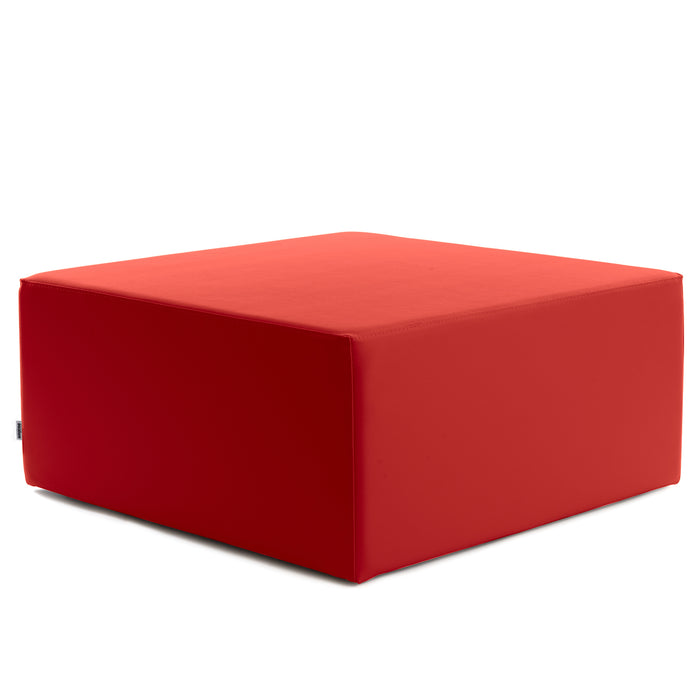 Avalon Rigid Cube Pouf Coffee Table in Faux Leather Mamba Trendy Class 1-IM Fireproof for Indoor and Outdoor Use. Dimensions: Width 90cm X Depth 90cm X Height 40cm 