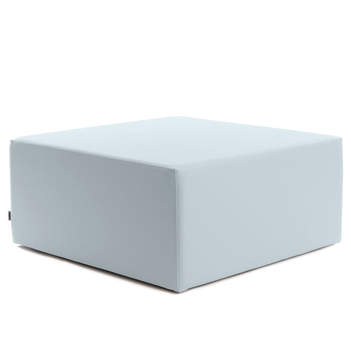 Avalon Rigid Cube Pouf Coffee Table in Faux Leather Mamba Trendy Class 1-IM Fireproof for Indoor and Outdoor Use. Dimensions: Width 90cm X Depth 90cm X Height 40cm 