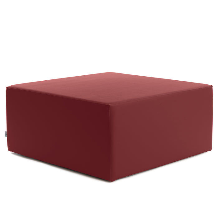 Avalon Rigid Cube Pouf Coffee Table in Faux Leather Mamba Trendy Class 1-IM Fireproof for Indoor and Outdoor Use. Dimensions: Width 90cm X Depth 90cm X Height 40cm 