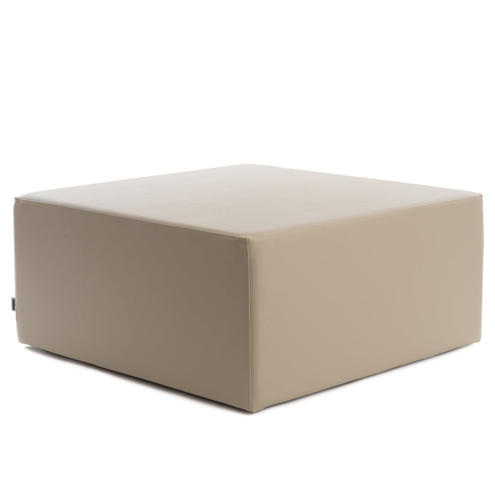 Avalon Rigid Cube Pouf Coffee Table in Faux Leather Mamba Trendy Class 1-IM Fireproof for Indoor and Outdoor Use. Dimensions: Width 90cm X Depth 90cm X Height 40cm 
