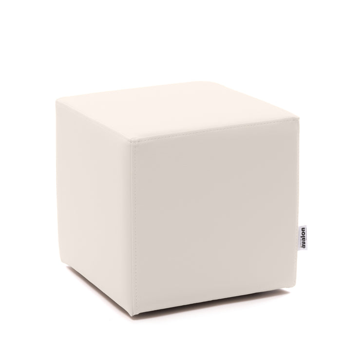 Avalon Rigid Cube Pouf Faux Leather Mamba Trendy Class 1-IM Fire Retardant for Indoor and Outdoor Use. Dimensions: Width 45 cm X Depth 45 cm X Height 43 cm