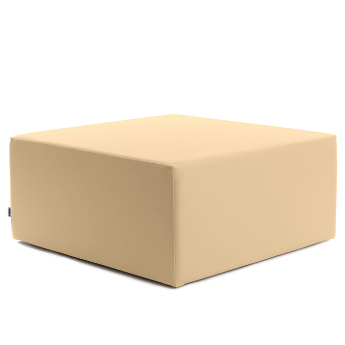 Avalon Rigid Cube Pouf Coffee Table in Faux Leather Mamba Trendy Class 1-IM Fireproof for Indoor and Outdoor Use. Dimensions: Width 90cm X Depth 90cm X Height 40cm 