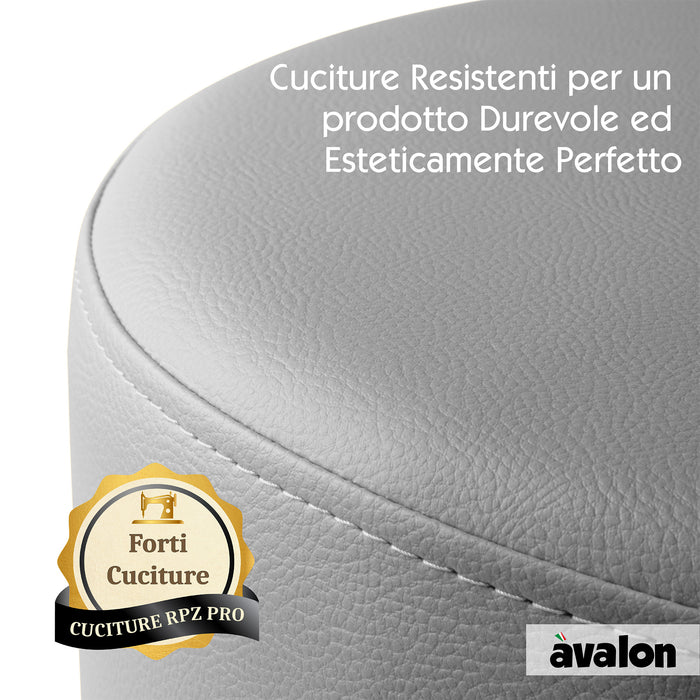 Avalon Rigid Cylinder Pouf Faux Leather Jazz for Indoor and Outdoor Dim: Ø40 cm X H43 cm
