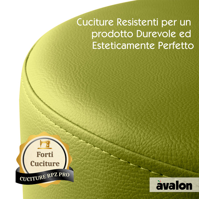 Avalon Rigid Cylinder Pouf Faux Leather Jazz for Indoor and Outdoor Dim: Ø40 cm X H43 cm