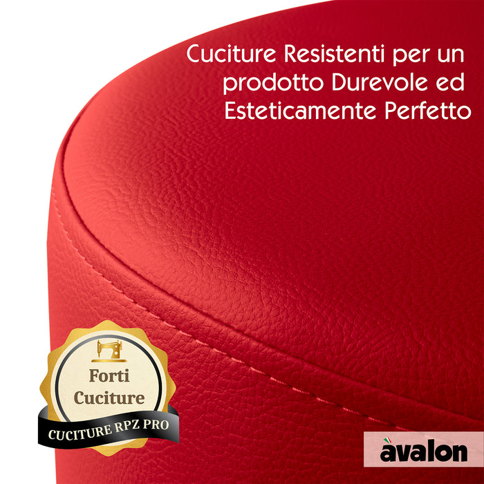 Avalon Rigid Cylinder Pouf Faux Leather Jazz for Indoor and Outdoor Dim: Ø40 cm X H43 cm