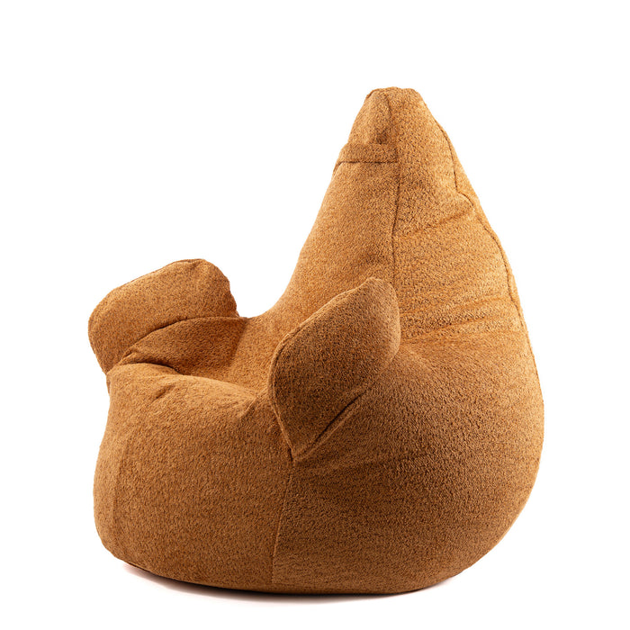 Pouf Poltrona Sacco Gigante XL Ploof Avalon in tessuto Bouclè per interno dim. Ø95 x H105 cm