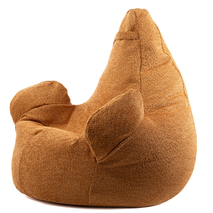 Pouf Poltrona Sacco Super Gigante XXL Ploof Avalon in tessuto Bouclè per interno dim. Ø105 x H115 cm