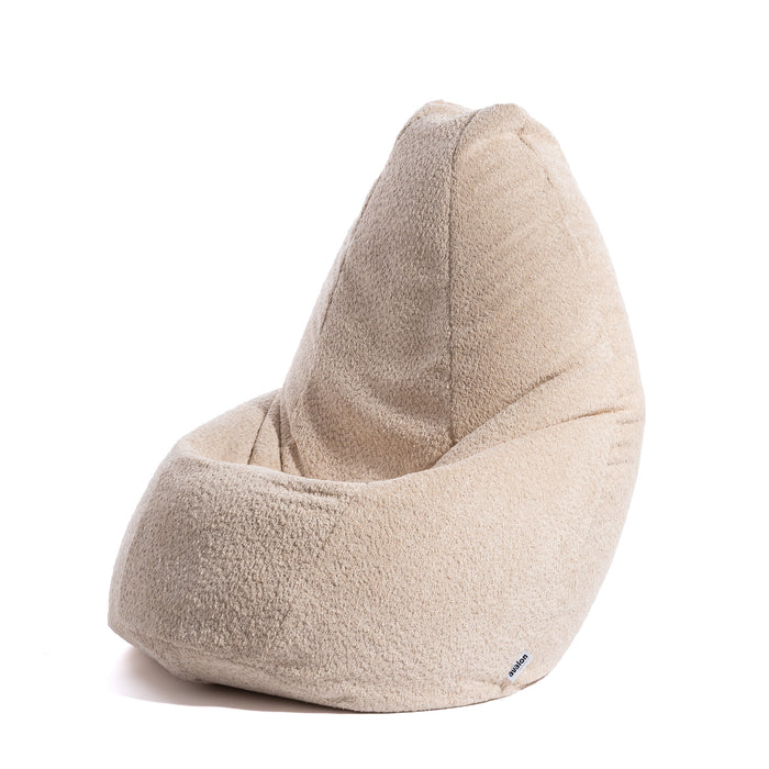 Pouf Poltrona Sacco Grande BAG L Avalon in tessuto Bouclè per interno dim. 80 x 125 cm
