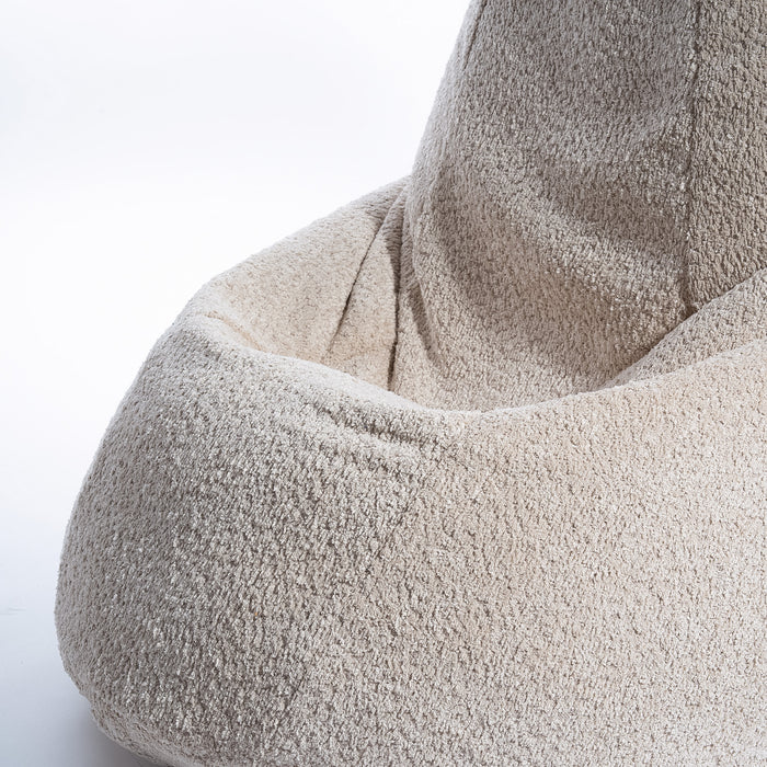 Pouf Poltrona Sacco Grande BAG L Avalon in tessuto Bouclè per interno dim. 80 x 125 cm