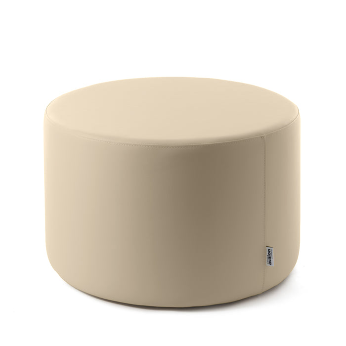 Avalon Rigid Cylinder Pouf Table in Mamba Trendy Faux Leather, Class 1-IM, Fire Retardant, for Indoor and Outdoor Use. Dimensions: Ø70 cm X H40 cm 