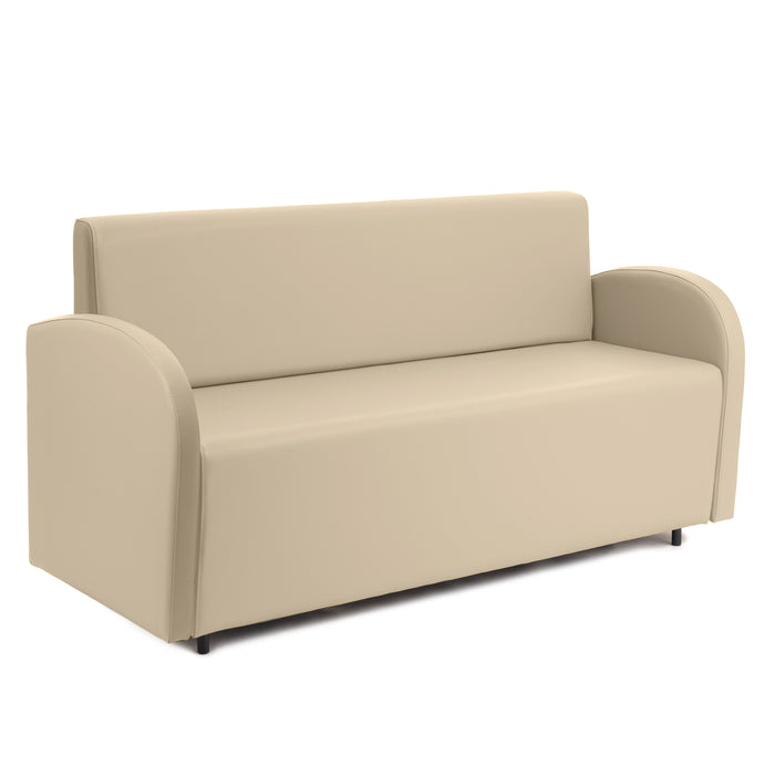Divanetto Onda 3 posti con Braccioli per Locali in ecopelle Ignifugo Mamba Dim 166x62xH88