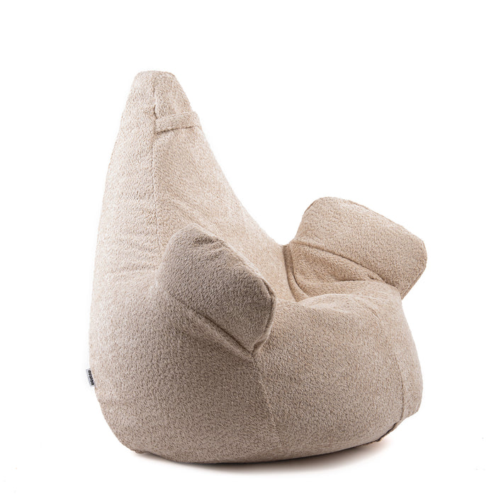 Pouf Poltrona Sacco Grande Ploof Avalon in tessuto Bouclè per interno dim. Ø85 x H90 cm