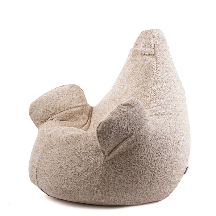 Pouf Poltrona Sacco Super Gigante XXL Ploof Avalon in tessuto Bouclè per interno dim. Ø105 x H115 cm