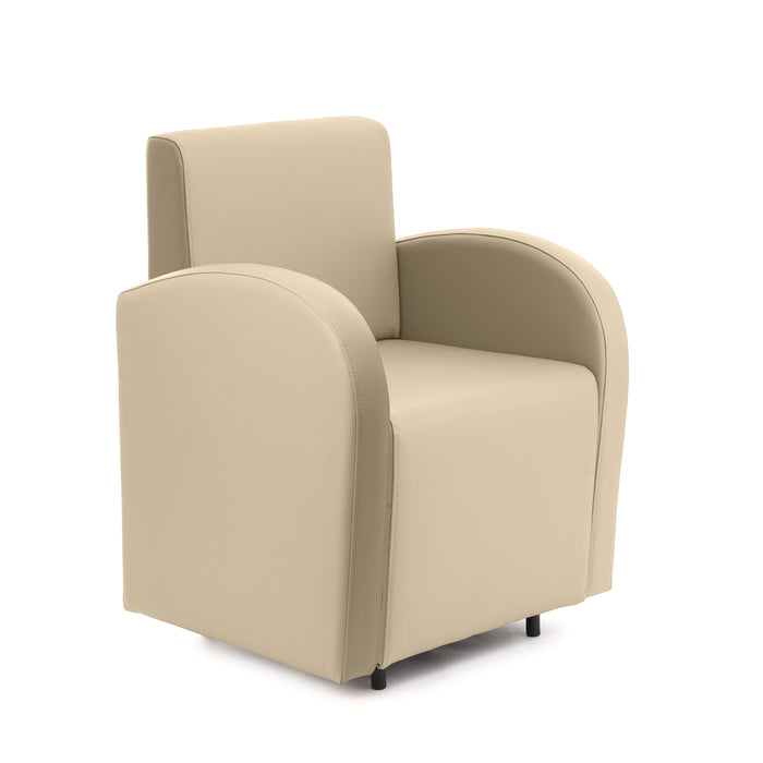 Divanetto Onda 1 posto con braccioli per Locali in ecopelle Ignifugo Mamba Dim 66x62xH88