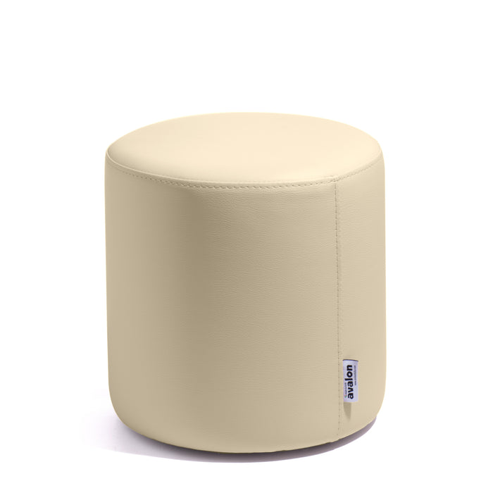 Avalon Rigid Cylinder Pouf Table in Mamba Trendy Faux Leather, Class 1-IM, Fire Retardant, for Indoor and Outdoor Use. Dimensions: Ø35 cm X H32 cm