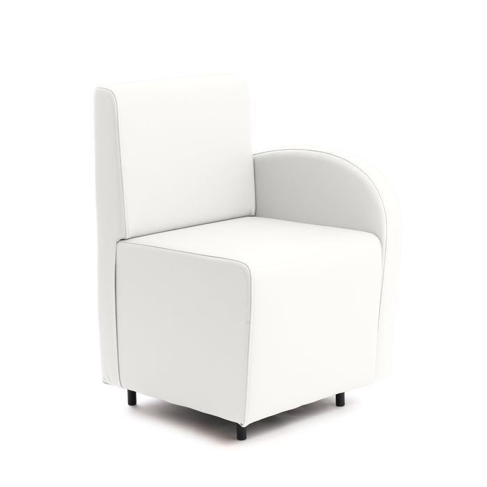 Essence 1-seater sofa for restaurants in faux Mamba leather, size 50x62xH88