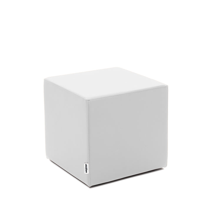 Avalon Jazz Rigid Cube Pouf in Faux Leather for Indoor and Outdoor Use. Dimensions: Width 40 cm X Depth 40 cm X Height 43 cm