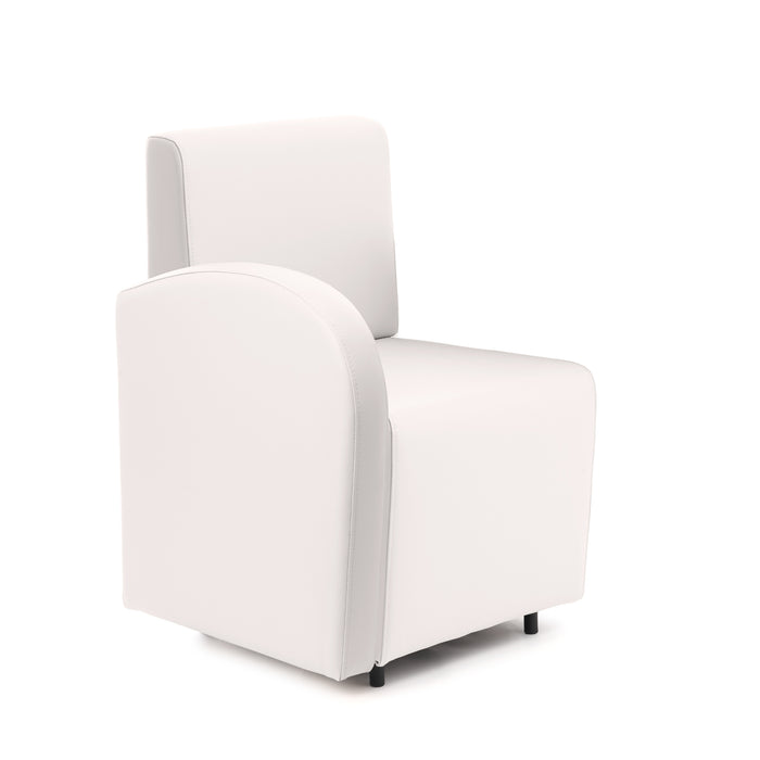 Divanetto Onda 1 posto con bracciolo dx per Locali in ecopelle Ignifugo Mamba Dim 58x62xH88
