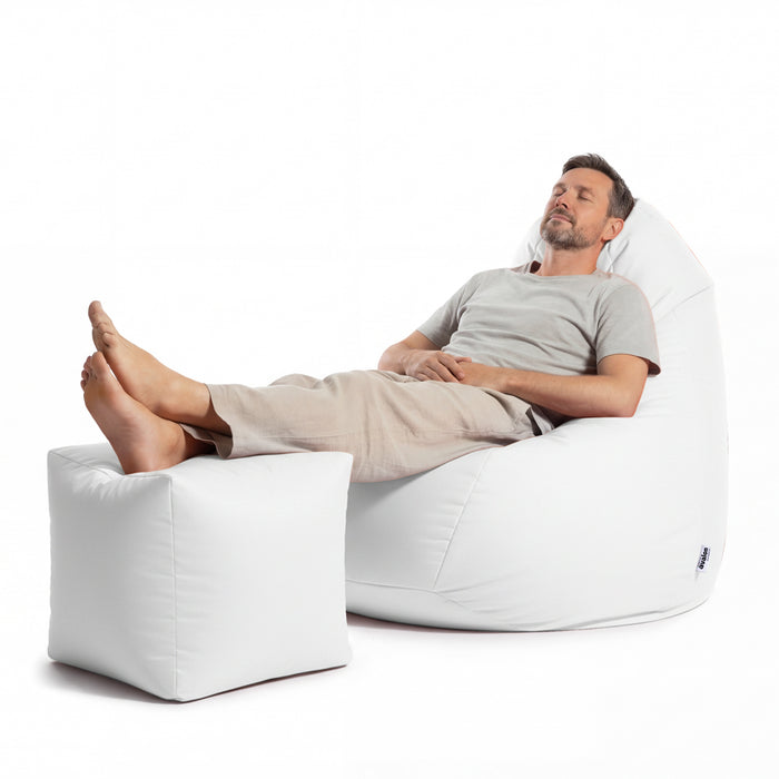 Pouf Poltrona Sacco Grande Sfoderabile con sacca interna BAG XXL Jive in tessuto per interno, Antistrappo, Impermeabile, opzione poggiapiedi - Ø95 x H135 cm