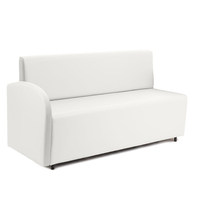 Divanetto Onda 3 posti con Bracciolo dx per Locali in ecopelle Ignifugo Mamba Dim 158x62xH88