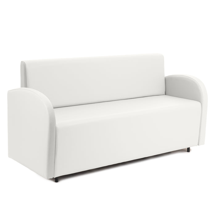 Divanetto Onda 3 posti con Braccioli per Locali in ecopelle Ignifugo Mamba Dim 166x62xH88