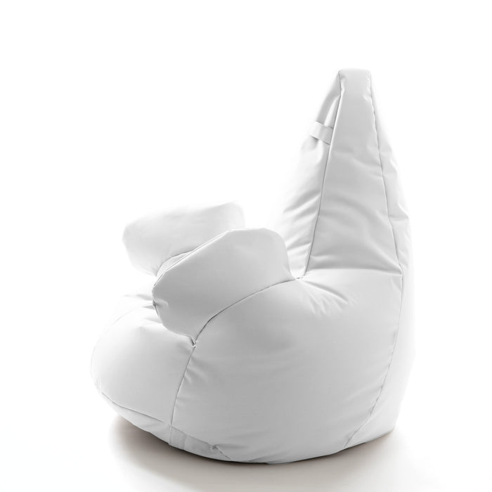 Pouf poltrona sacco con braccioli Ploof, Avalon in tessuto poliestere Jive per interno Imbottito. Dim: Ø85 x H90 cm