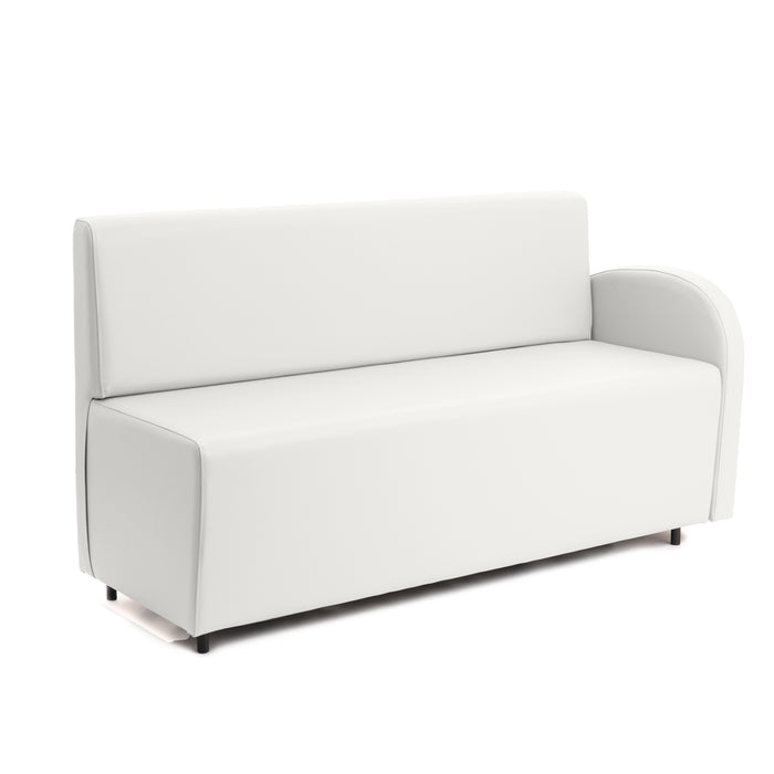 Divanetto Onda 3 posti con Bracciolo sx per Locali in ecopelle Ignifugo Mamba Dim 158x62xH88