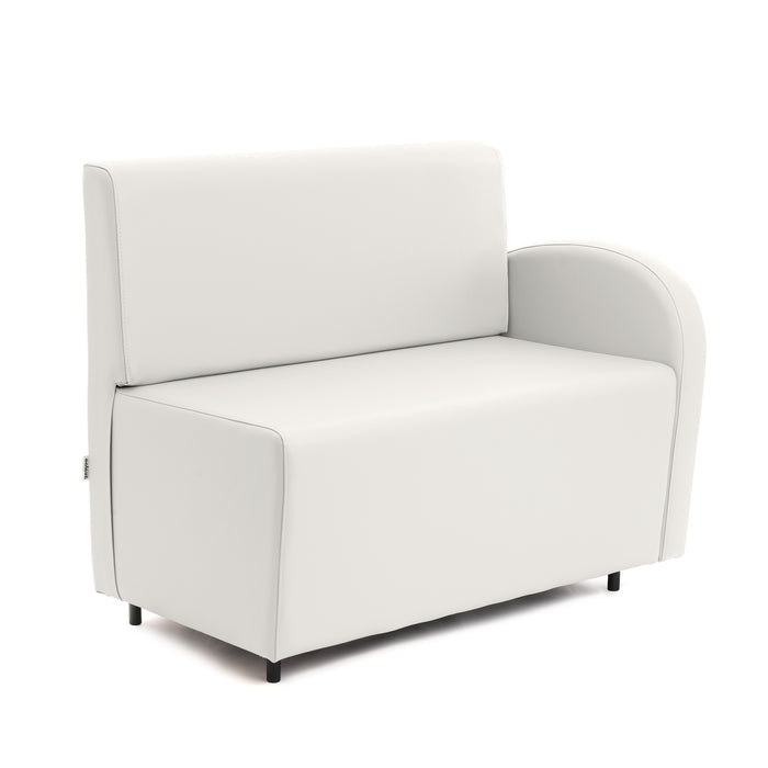 Divanetto Onda 2 posti con bracciolo dx per Locali in ecopelle Ignifugo Mamba Dim 108x62xH88
