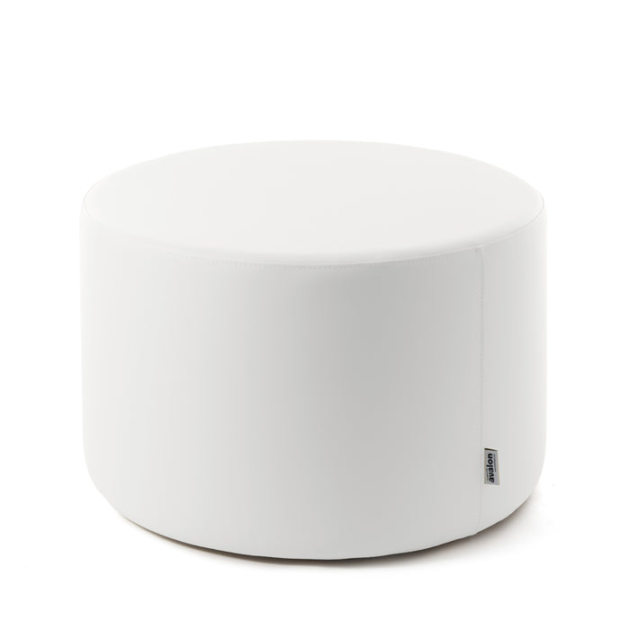 Avalon Rigid Cylinder Pouf Table in Mamba Trendy Faux Leather, Class 1-IM, Fire Retardant, for Indoor and Outdoor Use. Dimensions: Ø70 cm X H40 cm 