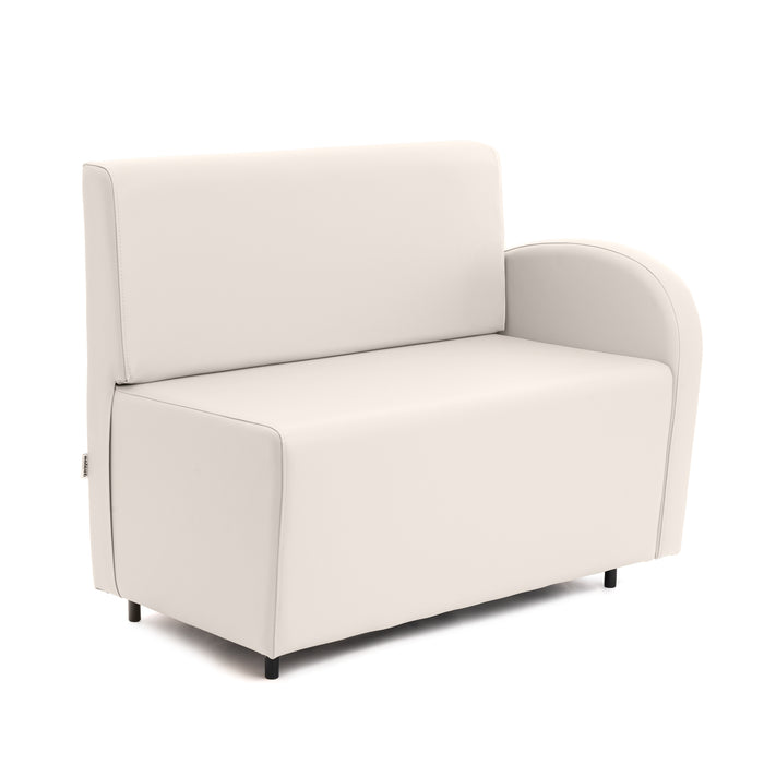 Divanetto Onda 2 posti con bracciolo dx per Locali in ecopelle Ignifugo Mamba Dim 108x62xH88
