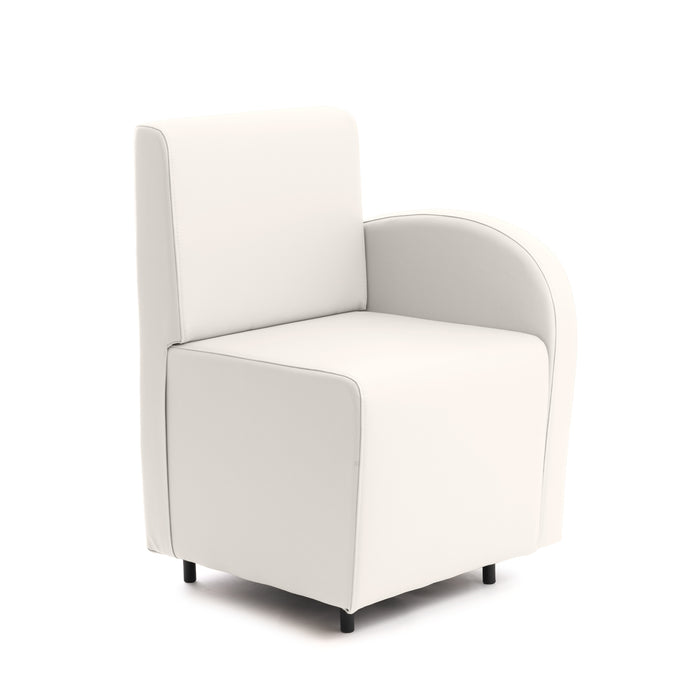 Divanetto Onda 1 posto con bracciolo dx per Locali in ecopelle Ignifugo Mamba Dim 58x62xH88