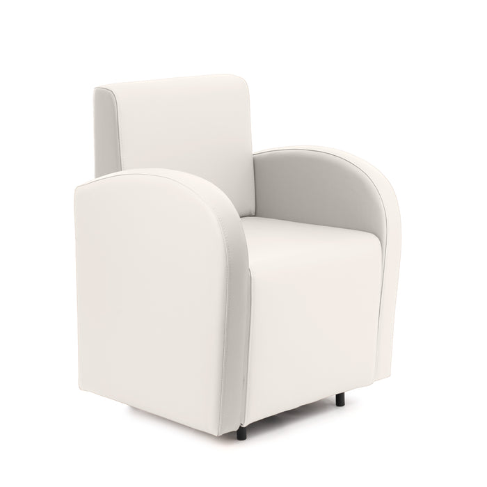 Divanetto Onda 1 posto con braccioli per Locali in ecopelle Ignifugo Mamba Dim 66x62xH88