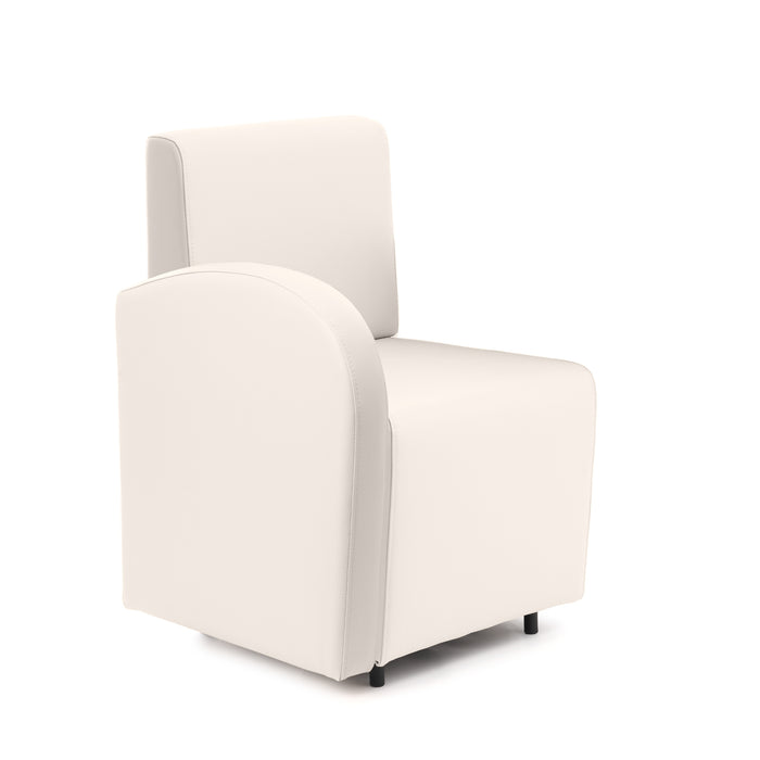 Divanetto Onda 1 posto con bracciolo dx per Locali in ecopelle Ignifugo Mamba Dim 58x62xH88