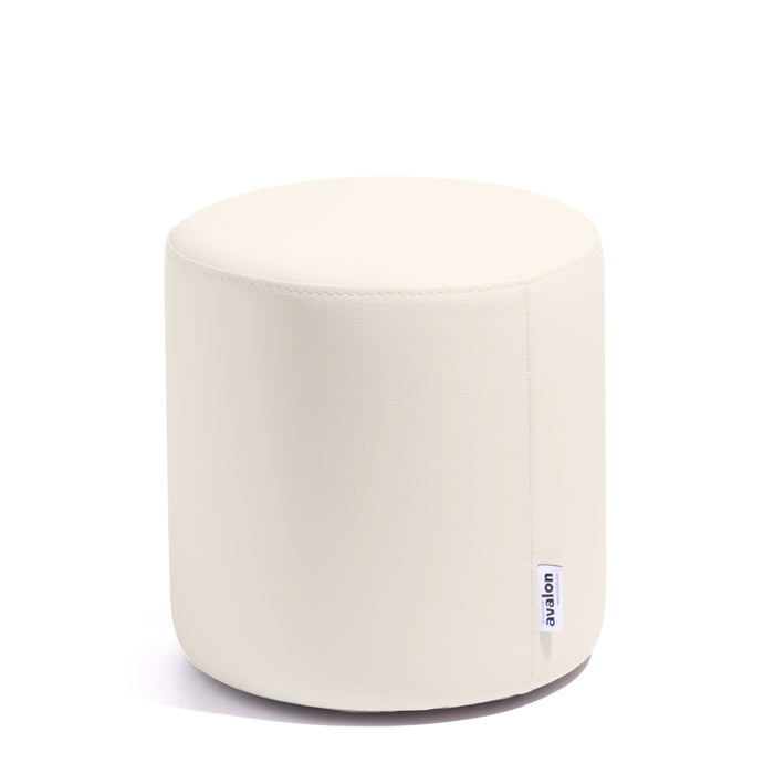 Avalon Rigid Cylinder Pouf Table in Mamba Trendy Faux Leather, Class 1-IM, Fire Retardant, for Indoor and Outdoor Use. Dimensions: Ø35 cm X H32 cm