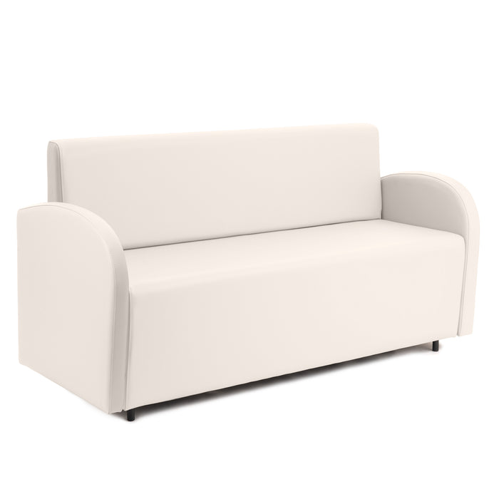 Divanetto Onda 3 posti con Braccioli per Locali in ecopelle Ignifugo Mamba Dim 166x62xH88