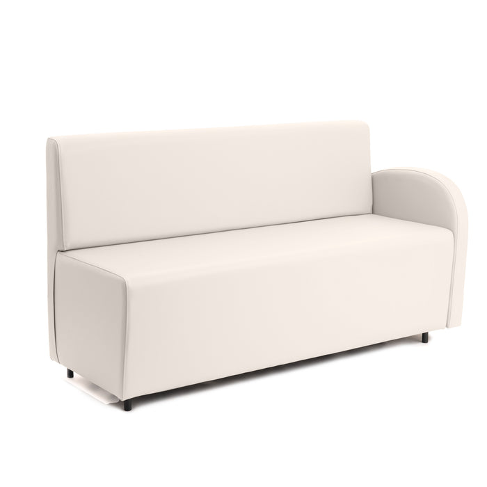 Divanetto Onda 3 posti con Bracciolo sx per Locali in ecopelle Ignifugo Mamba Dim 158x62xH88