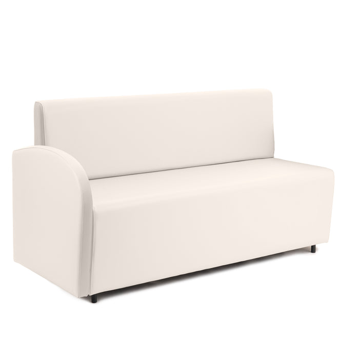 Divanetto Onda 3 posti con Bracciolo dx per Locali in ecopelle Ignifugo Mamba Dim 158x62xH88