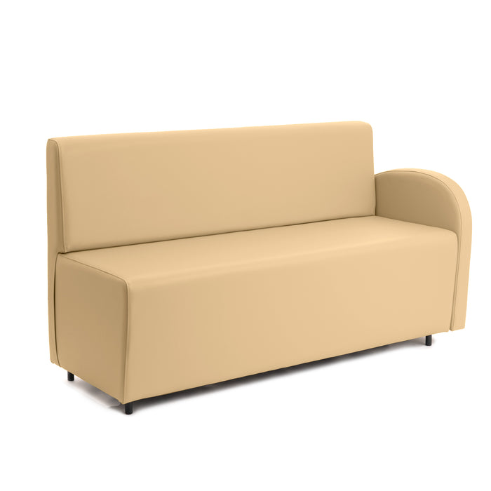 Divanetto Onda 3 posti con Bracciolo sx per Locali in ecopelle Ignifugo Mamba Dim 158x62xH88