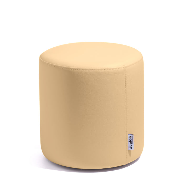 Avalon Rigid Cylinder Pouf Table in Mamba Trendy Faux Leather, Class 1-IM, Fire Retardant, for Indoor and Outdoor Use. Dimensions: Ø35 cm X H32 cm