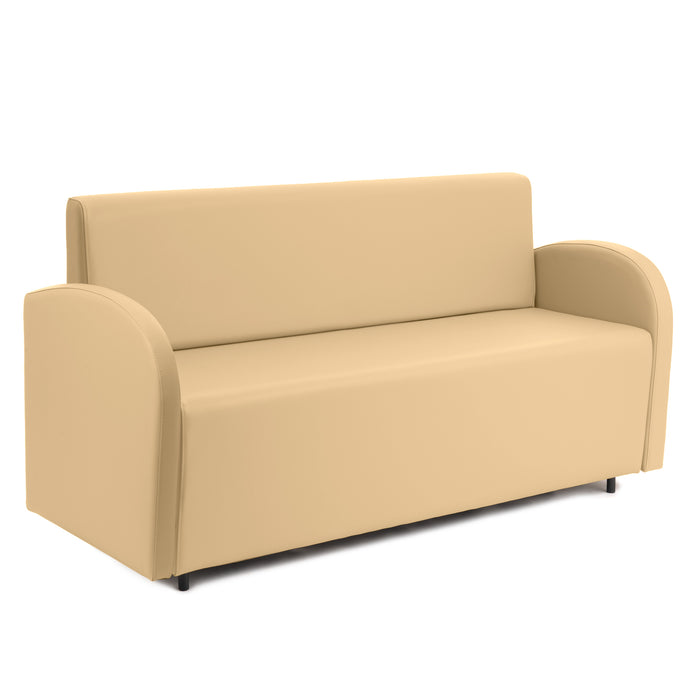 Divanetto Onda 3 posti con Braccioli per Locali in ecopelle Ignifugo Mamba Dim 166x62xH88