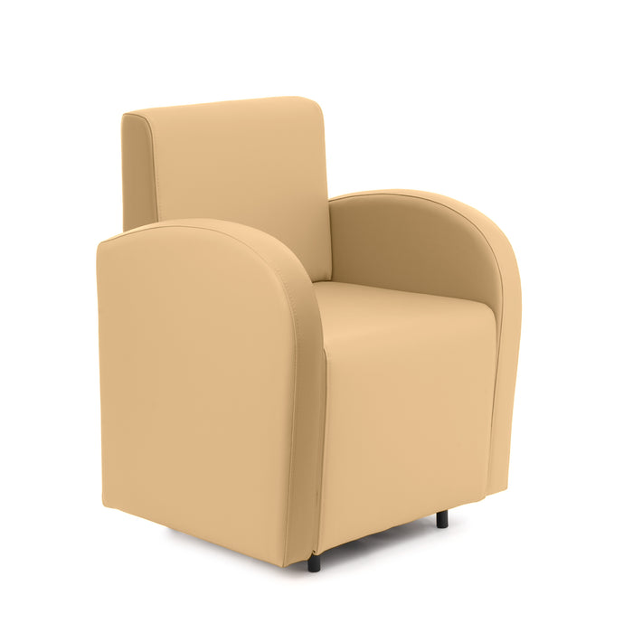 Divanetto Onda 1 posto con braccioli per Locali in ecopelle Ignifugo Mamba Dim 66x62xH88